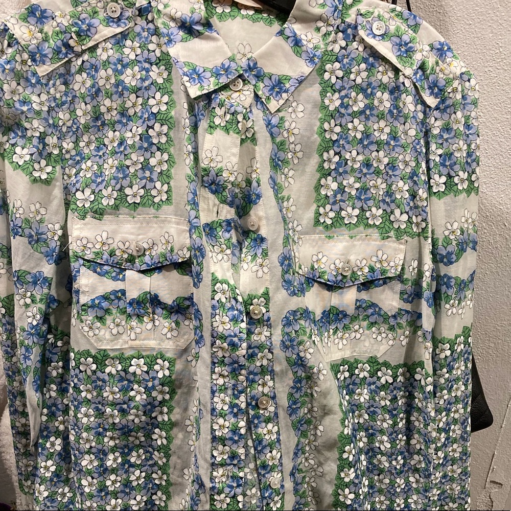 Tory Burch Floral Button Down Shirt